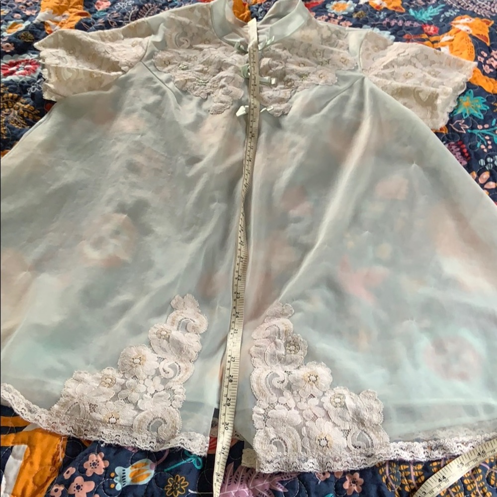 Vintage shadowtime baby blue chiffon nightie robe . Size medium - Picture 10 of 12